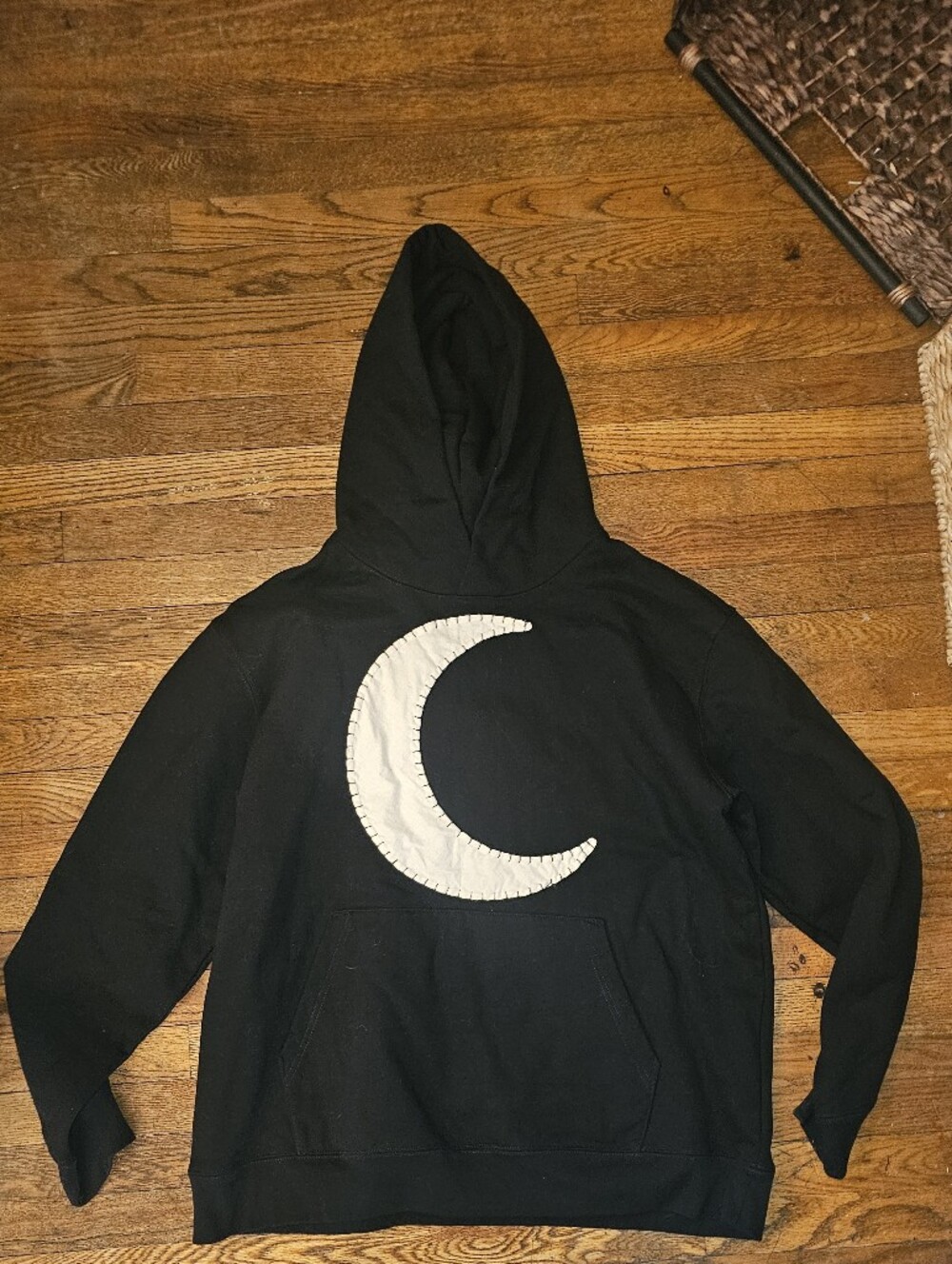 Noumena Black Moon Hoodie Thick 100% Cotton Pullover Sweatshirt XXL